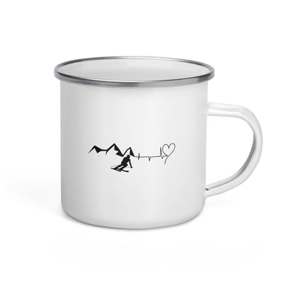 Heart - Heartbeat - Mountain - Skiing - Emaille Tasse ski Default Title