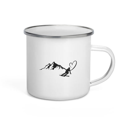 Heart - Mountain - Skiing (9) - Emaille Tasse ski Default Title