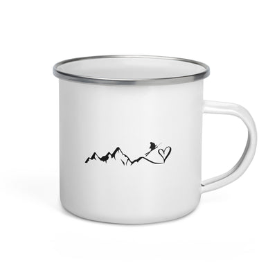 Heart - Mountain - Skiing (10) - Emaille Tasse ski Default Title