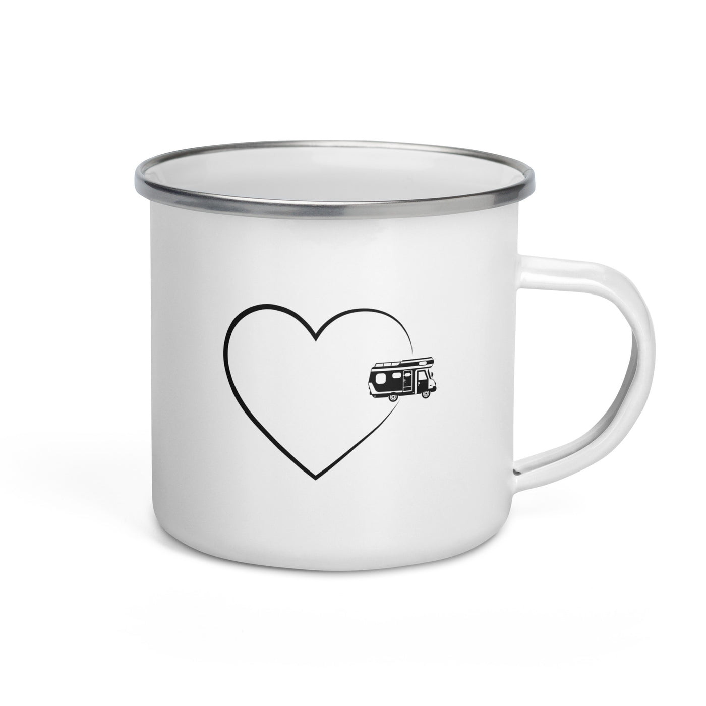 Heart 2 And Camping - Emaille Tasse camping Default Title