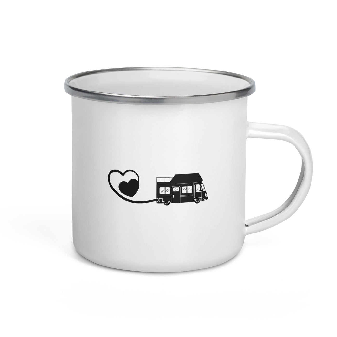 Heart 2 And Camping - Emaille Tasse camping Default Title