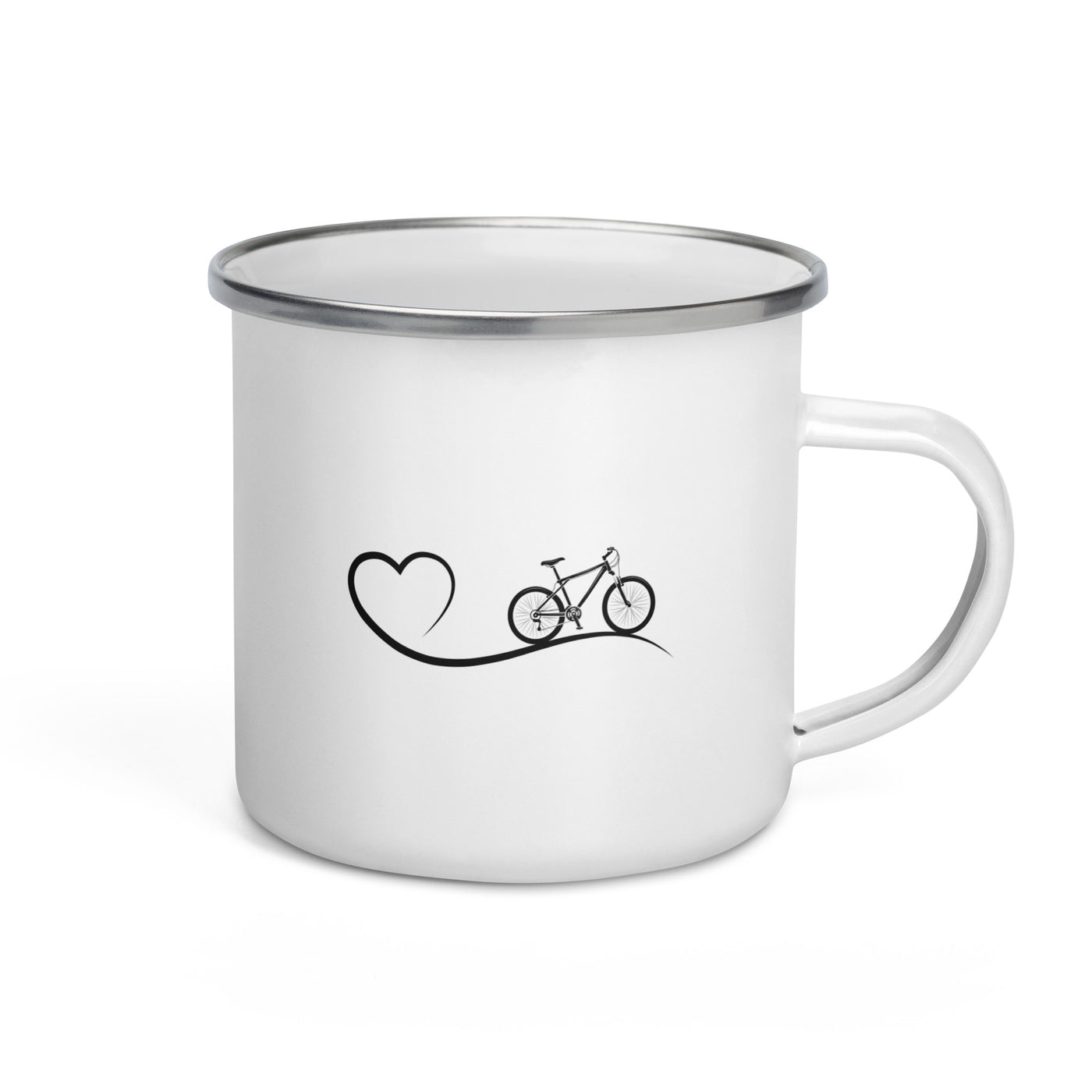 Heart 2 And Cycling - Emaille Tasse fahrrad Default Title