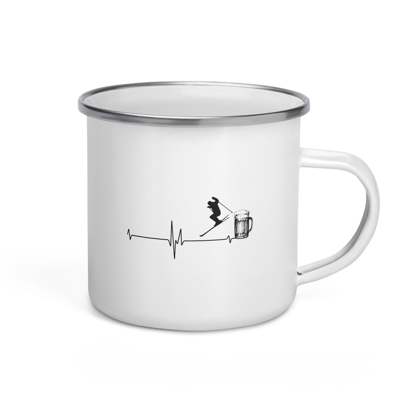 Heartbeat - Beer - Skiing - Emaille Tasse ski Default Title