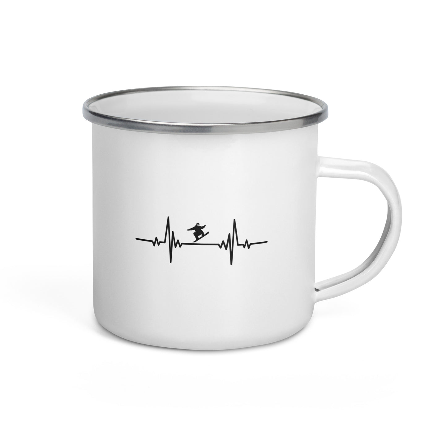 Heartbeat Snowboarding Jump - Emaille Tasse snowboarden Default Title