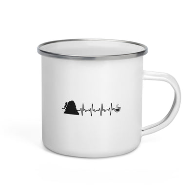 Heartbeat Coffee And Climbing - Emaille Tasse klettern Default Title