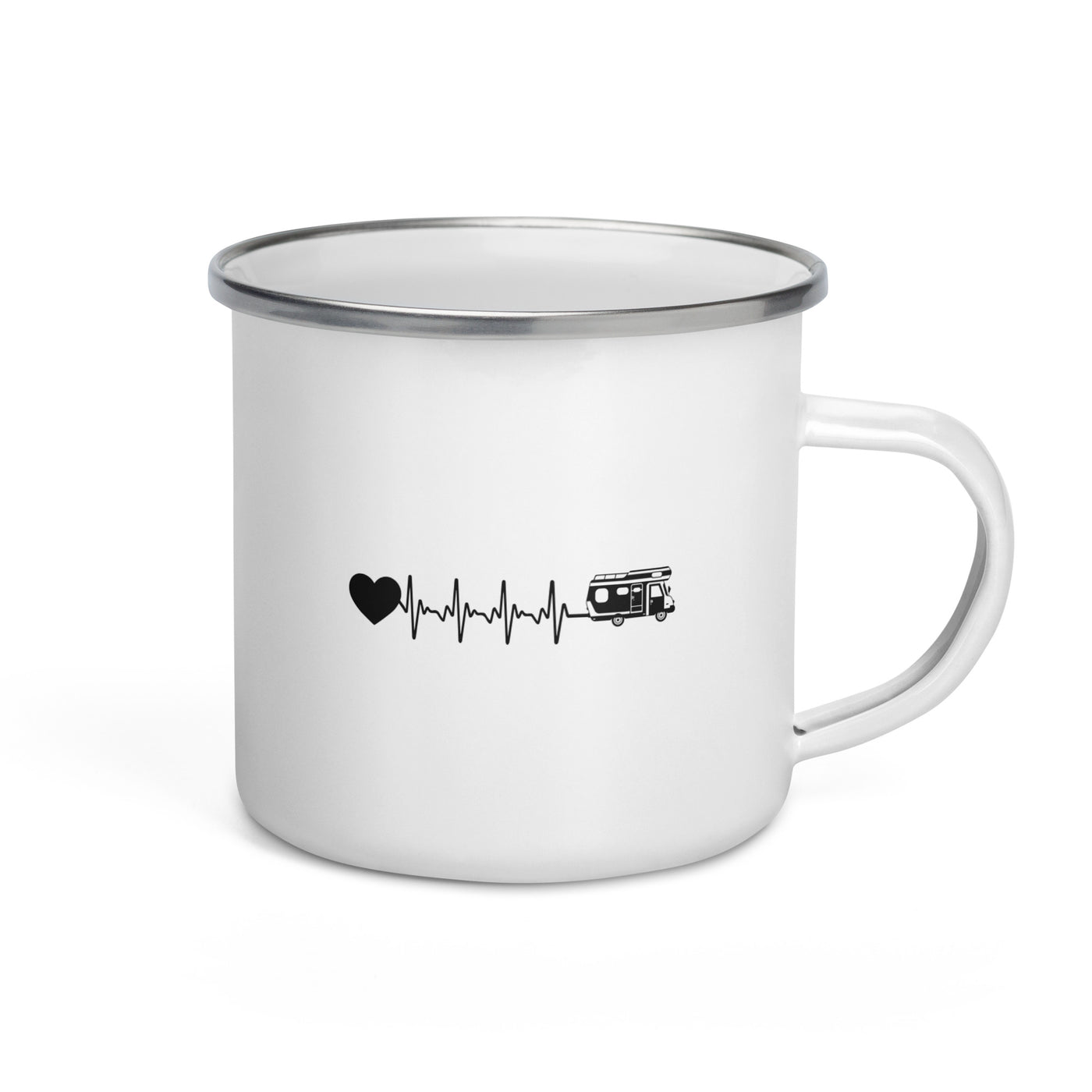 Heartbeat Heart And Camping - Emaille Tasse camping Default Title