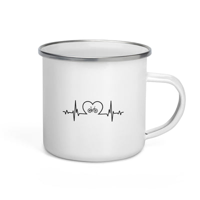 Heartbeat Heart And Cycling - Emaille Tasse fahrrad Default Title