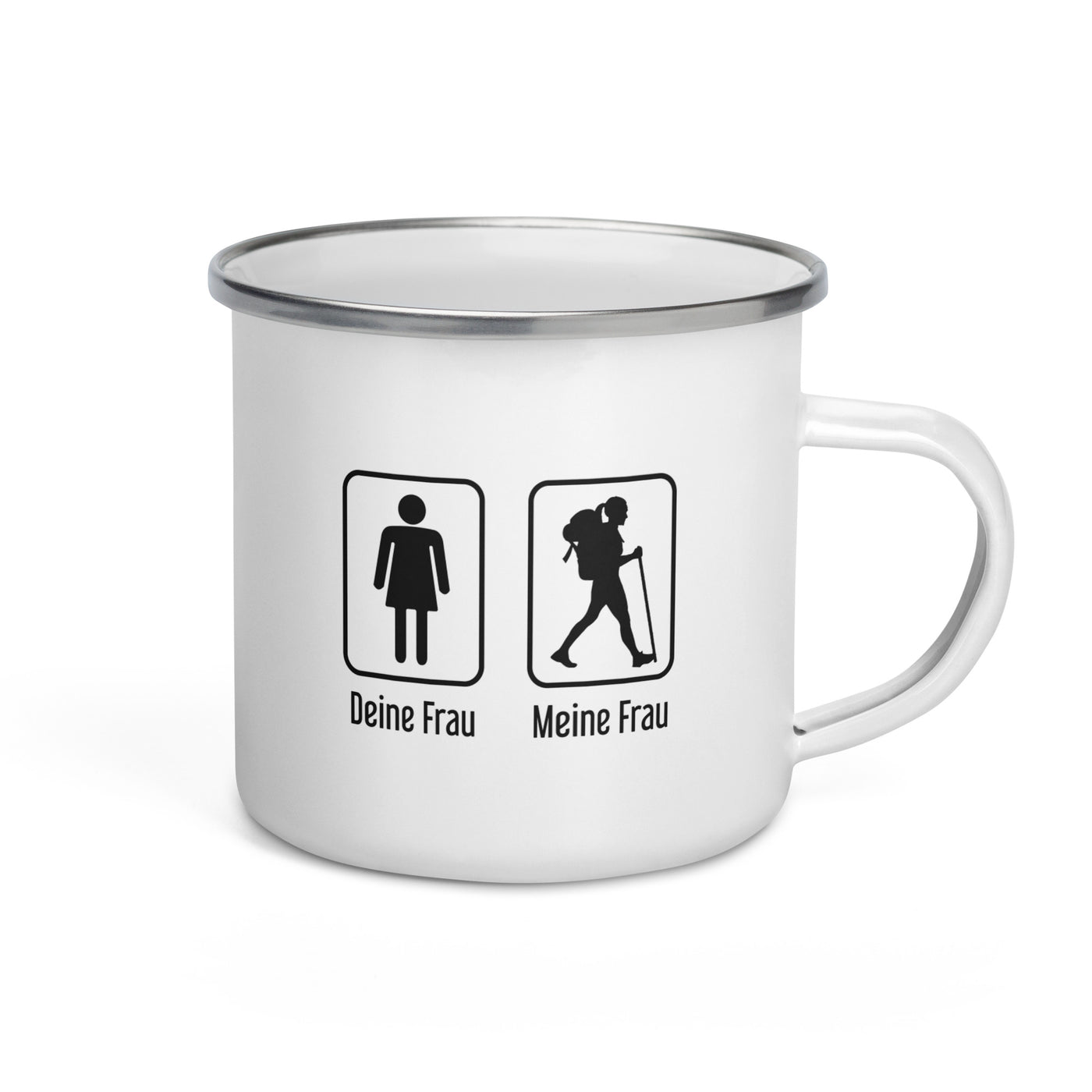 Deine Frau - Meine Frau - Emaille Tasse wandern Default Title