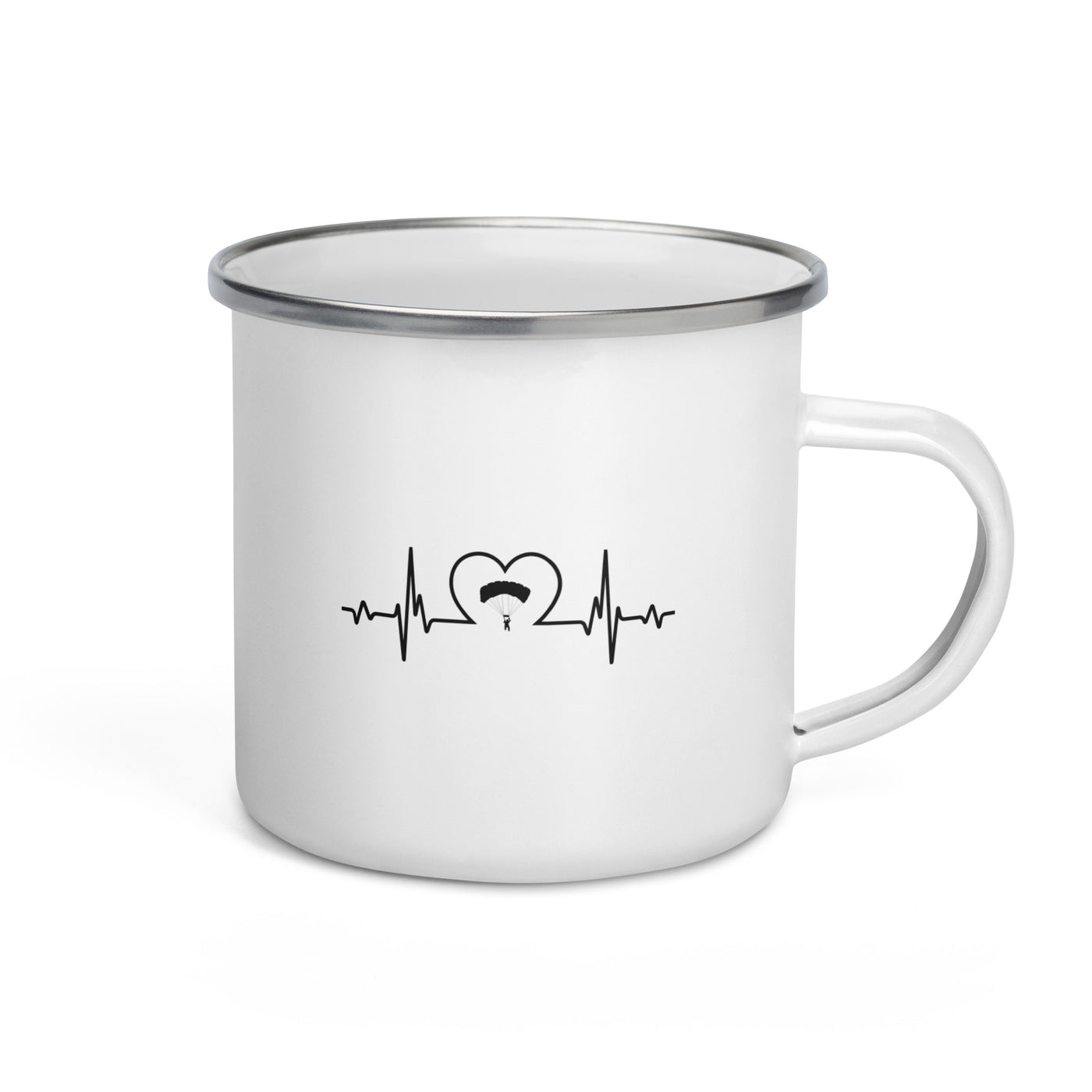 Heartbeat Heart And Paragliding - Emaille Tasse berge Default Title