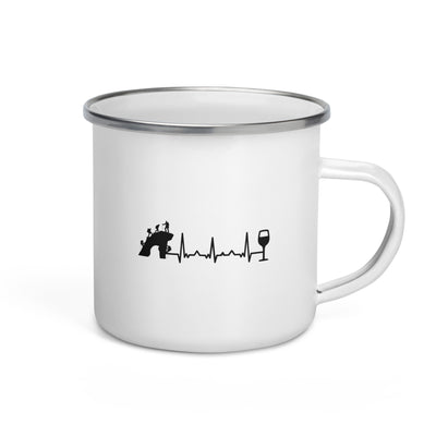 Heartbeat Wine And Climbing - Emaille Tasse klettern Default Title