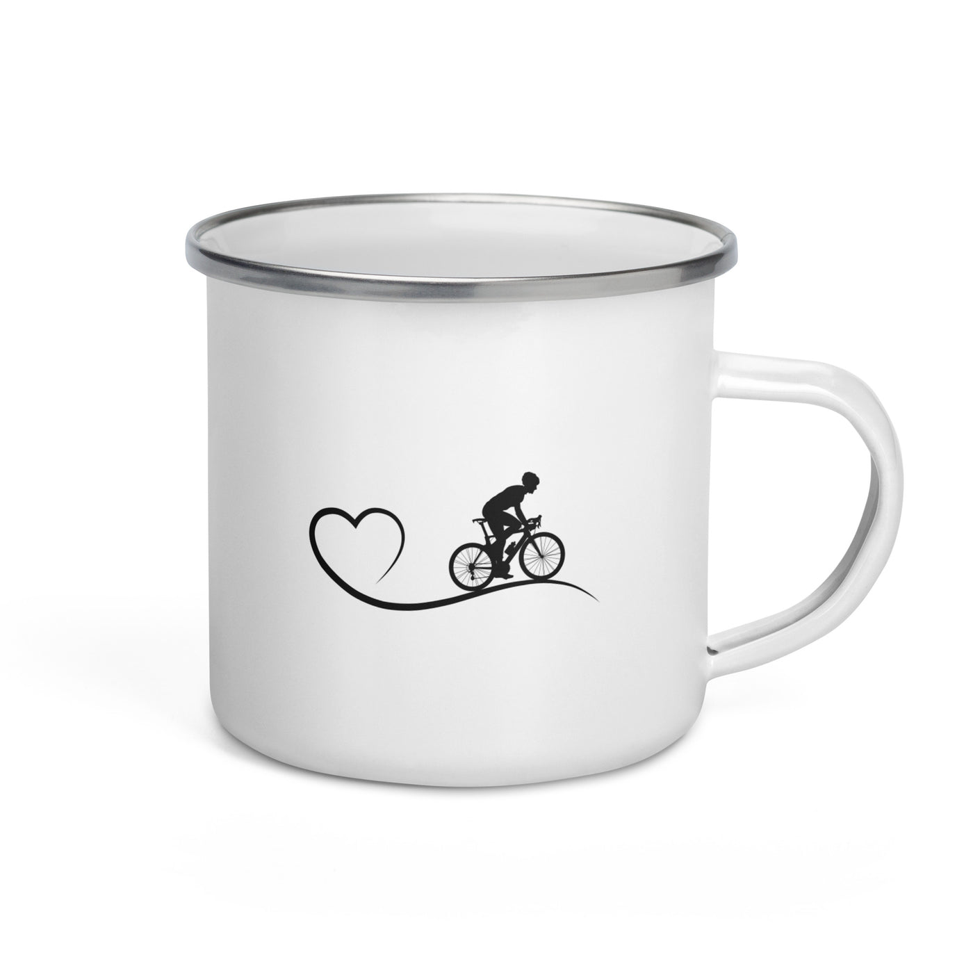 Herz Und Radfahrer - Emaille Tasse fahrrad Default Title