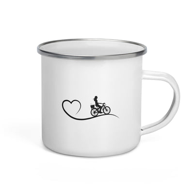 Herz Und Radfahrerin - Emaille Tasse fahrrad Default Title