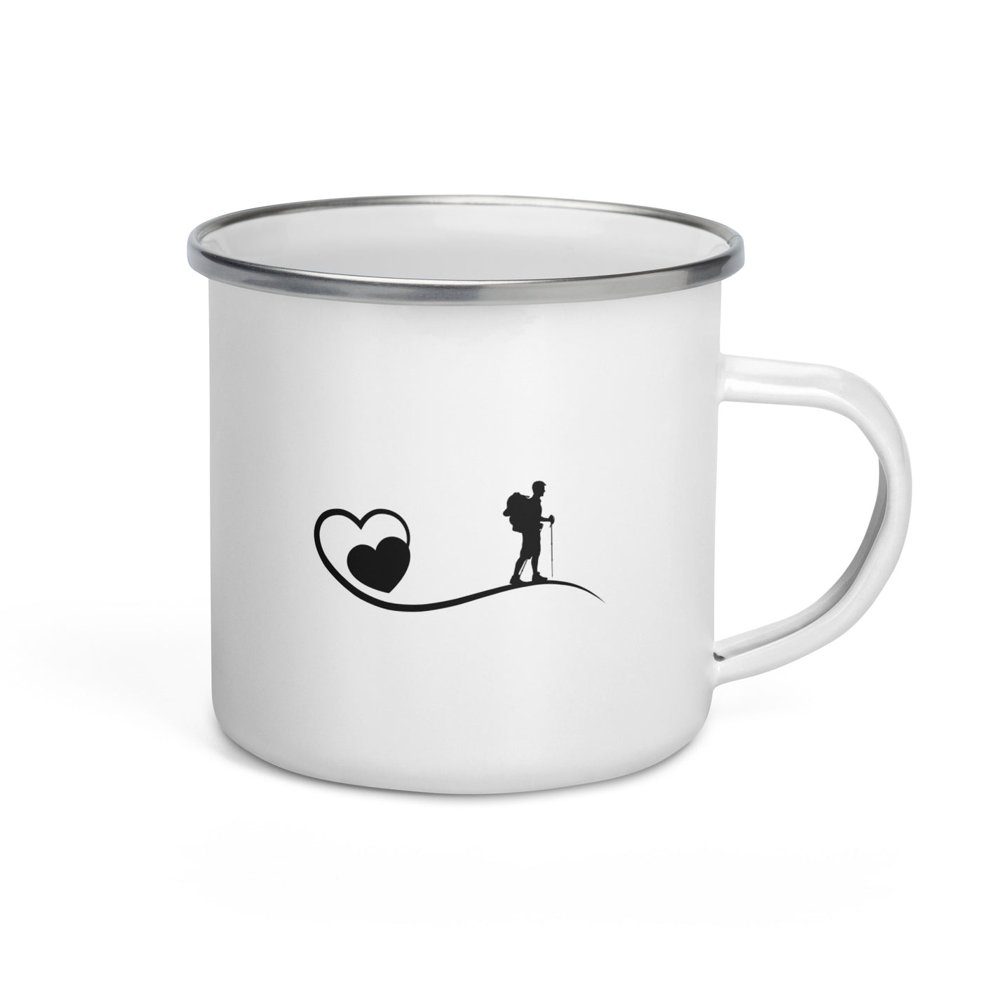 Herz Und Wanderer - Emaille Tasse wandern Default Title