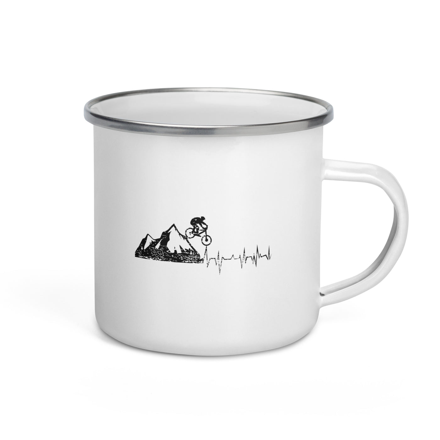 Herzschlag Bergbiker - Emaille Tasse mountainbike Default Title