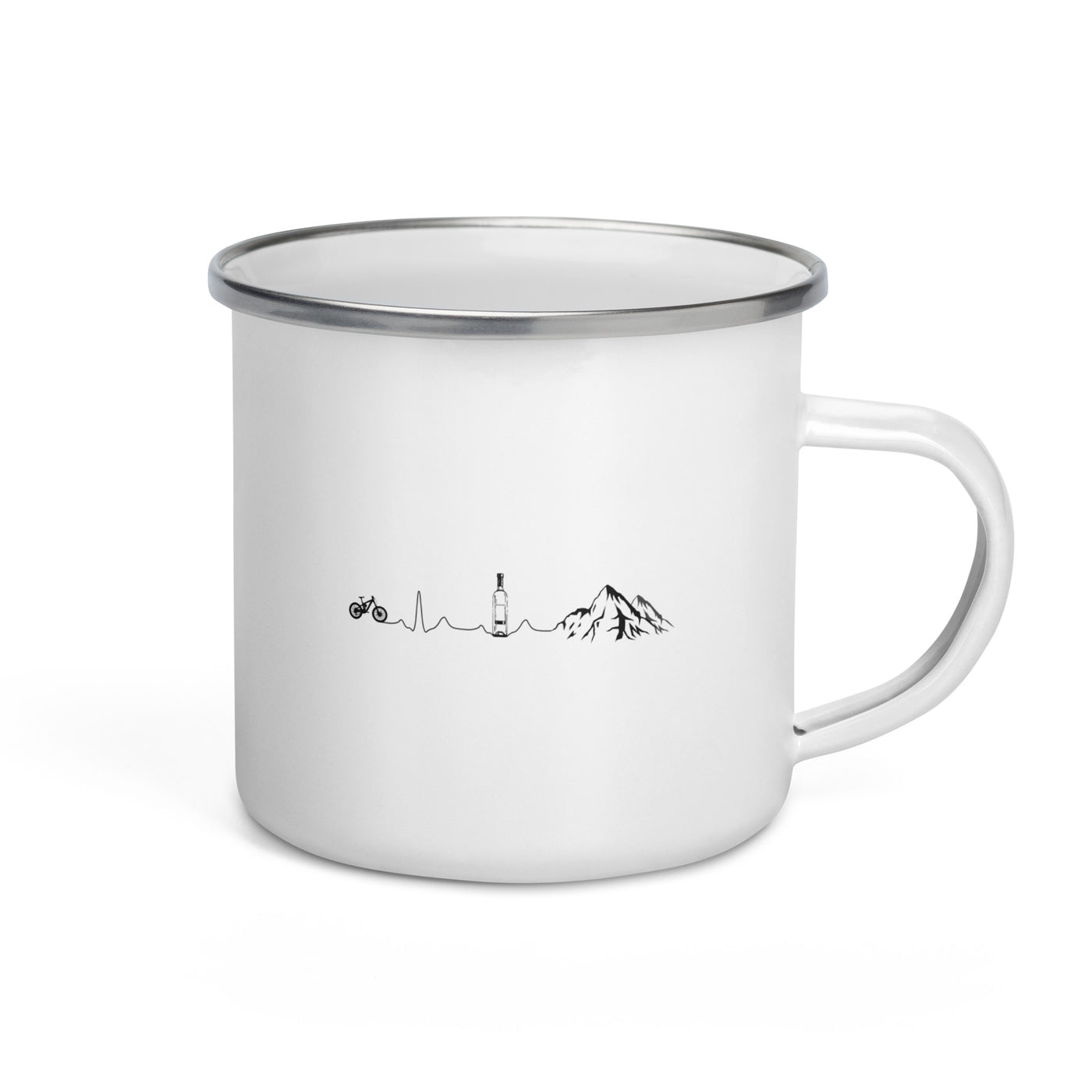 Herzschlag Berge, Bike Und Wein - Emaille Tasse mountainbike Default Title