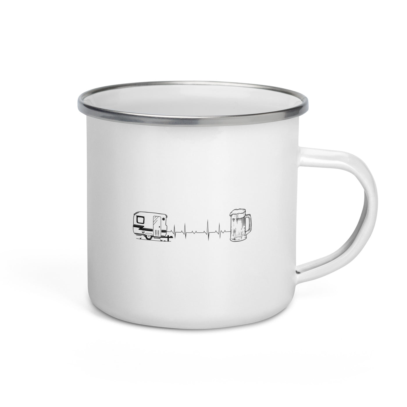 Herzschlag Camping Und Bier - Emaille Tasse camping Default Title