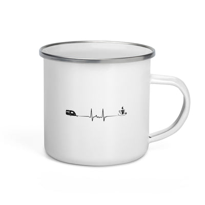 Herzschlag Camping Und Kaffee - Emaille Tasse camping Default Title