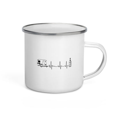 Herzschlag Camping Und Wein - Emaille Tasse camping Default Title