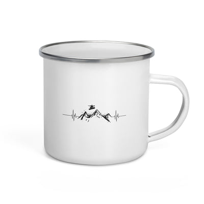 Herzschlag Snowboard - Emaille Tasse snowboarden Default Title