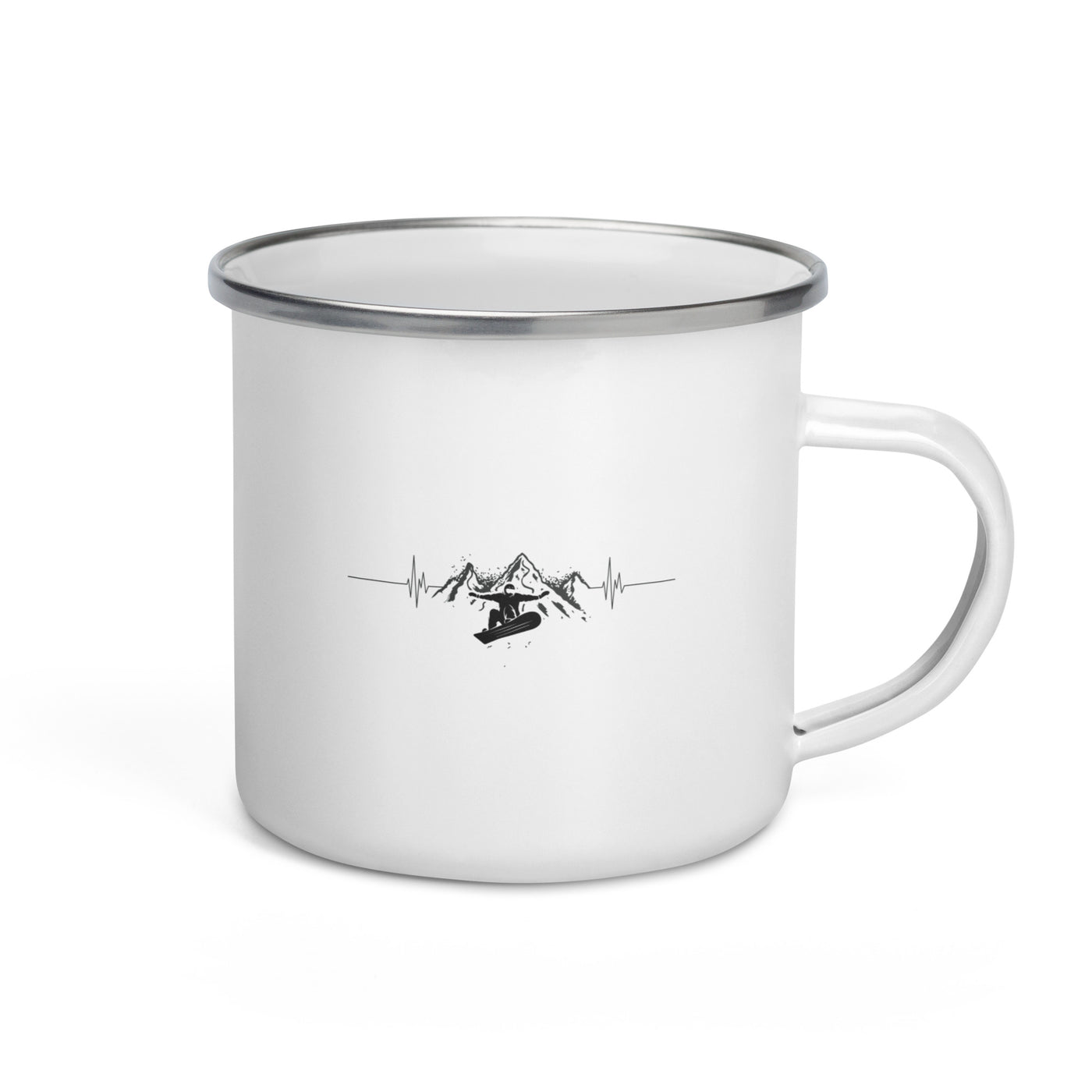 Herzschlag Snowboarden - Emaille Tasse snowboarden Default Title