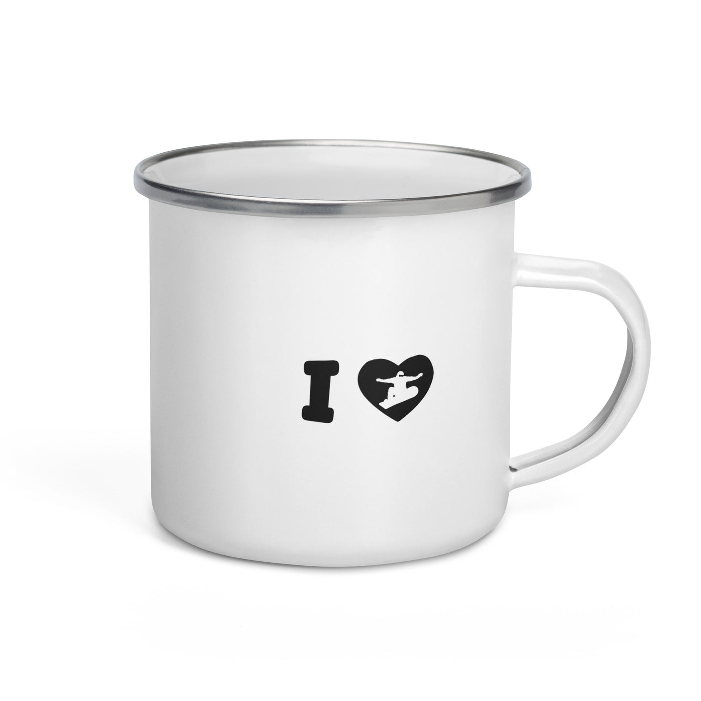 I Love Snowboard - Emaille Tasse snowboarden Default Title