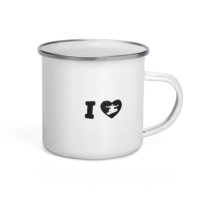 I Love Snowboard - Emaille Tasse snowboarden Default Title