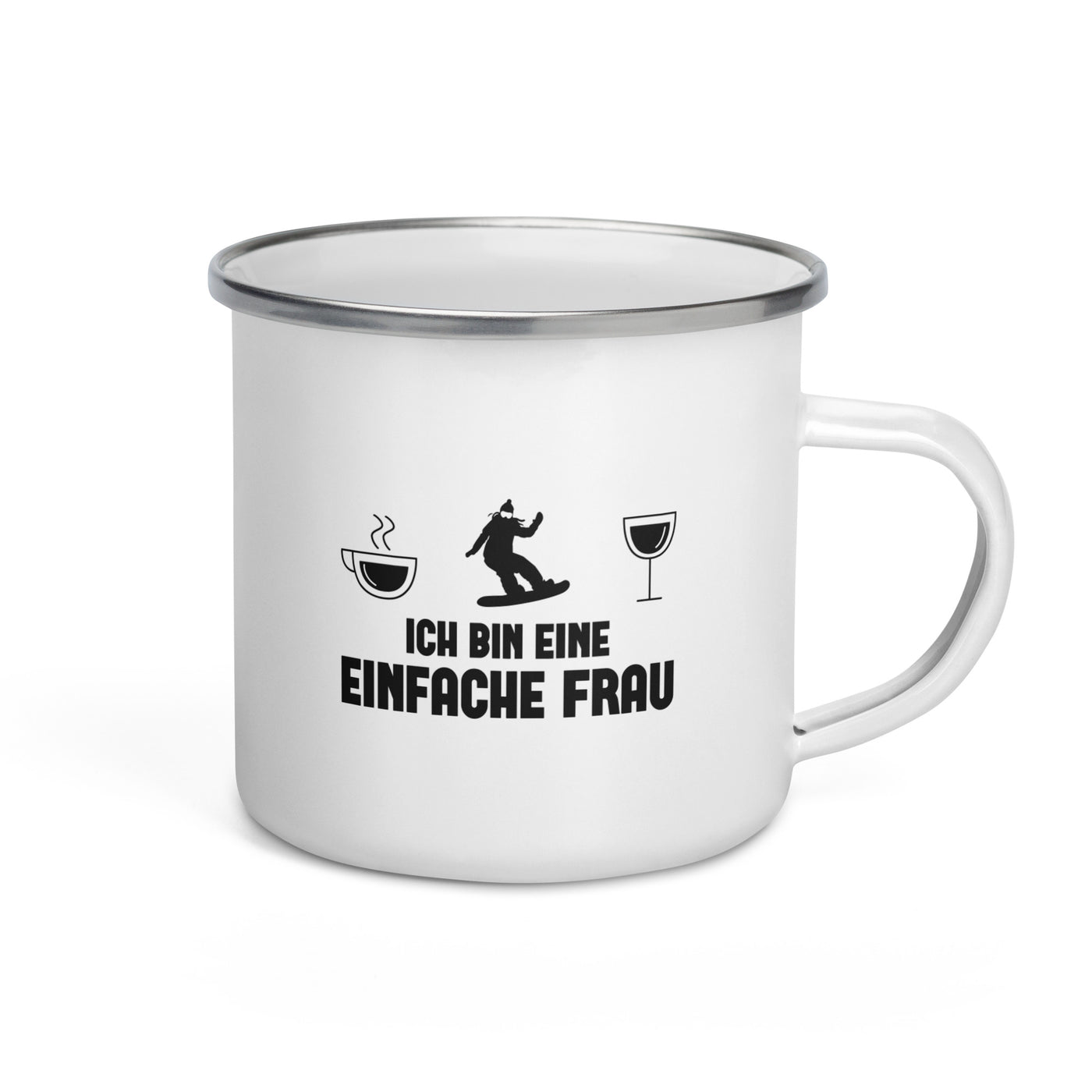 Ich Bin Eine Einfache Frau - Emaille Tasse snowboarden Default Title