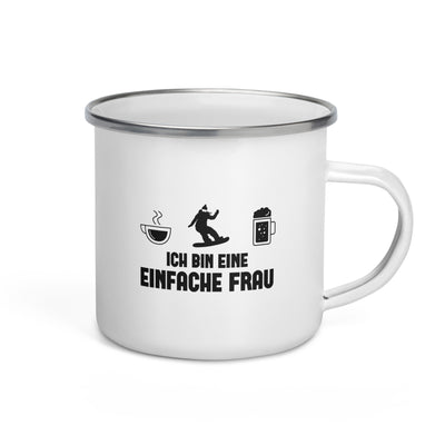 Ich Bin Eine Einfache Frau - Emaille Tasse snowboarden Default Title