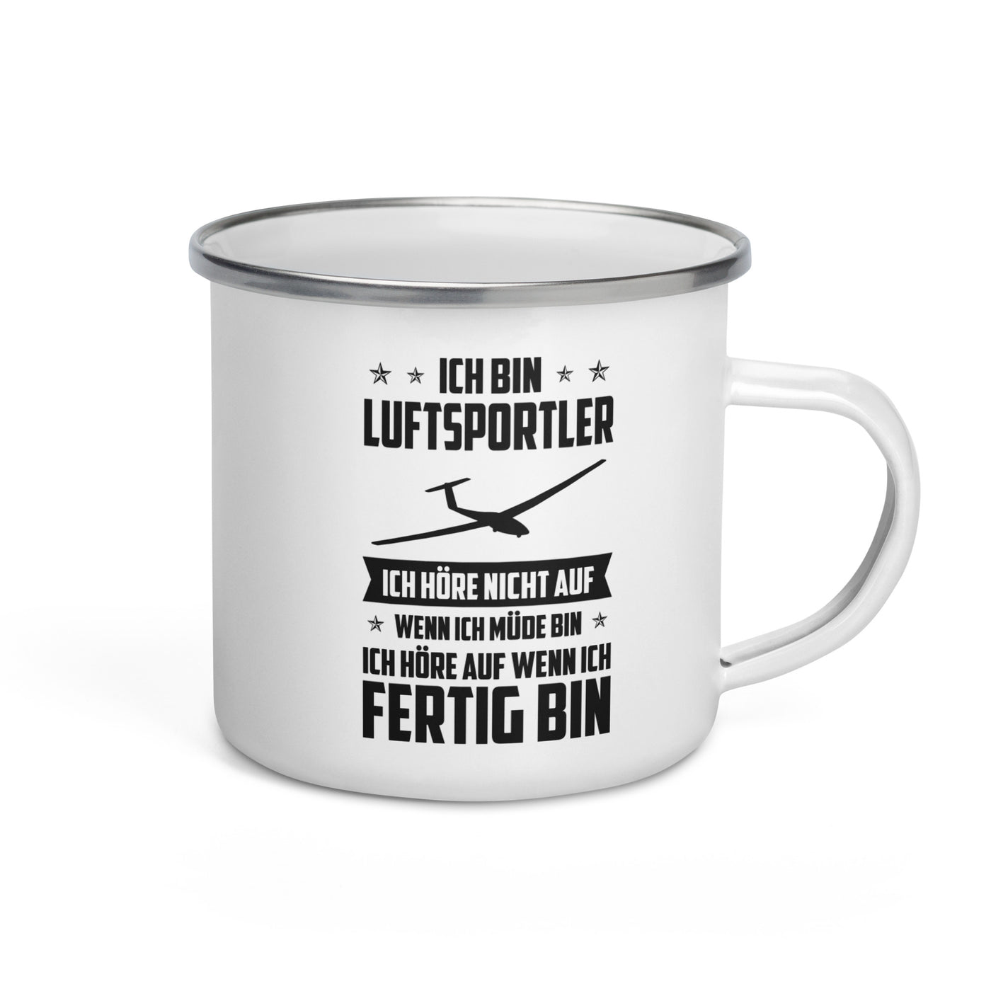 Ich Bin Luftsportler Ich Hore Nicht Auf Wenn Ich Mude Bin Ich Hore Auf Winn Ich Fertig Bi - Emaille Tasse berge Default Title