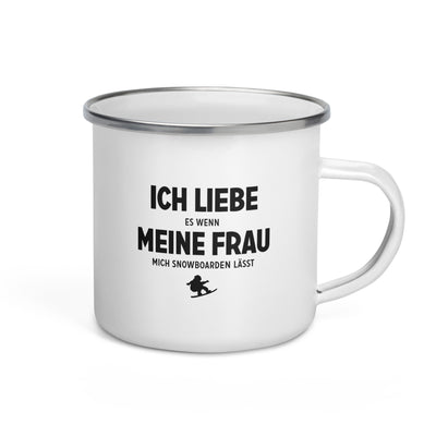 Ich Liebe Es Wenn Meine Frau Mich Snowboarden Lasst - Emaille Tasse snowboarden Default Title