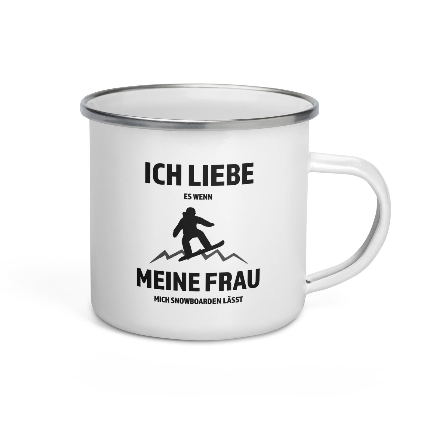 Ich Liebe Meine Frau - Snowboarden - Emaille Tasse snowboarden Default Title