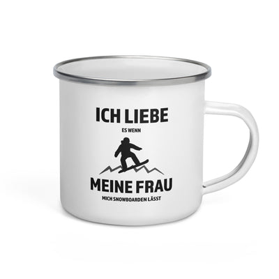 Ich Liebe Meine Frau - Snowboarden - Emaille Tasse snowboarden Default Title