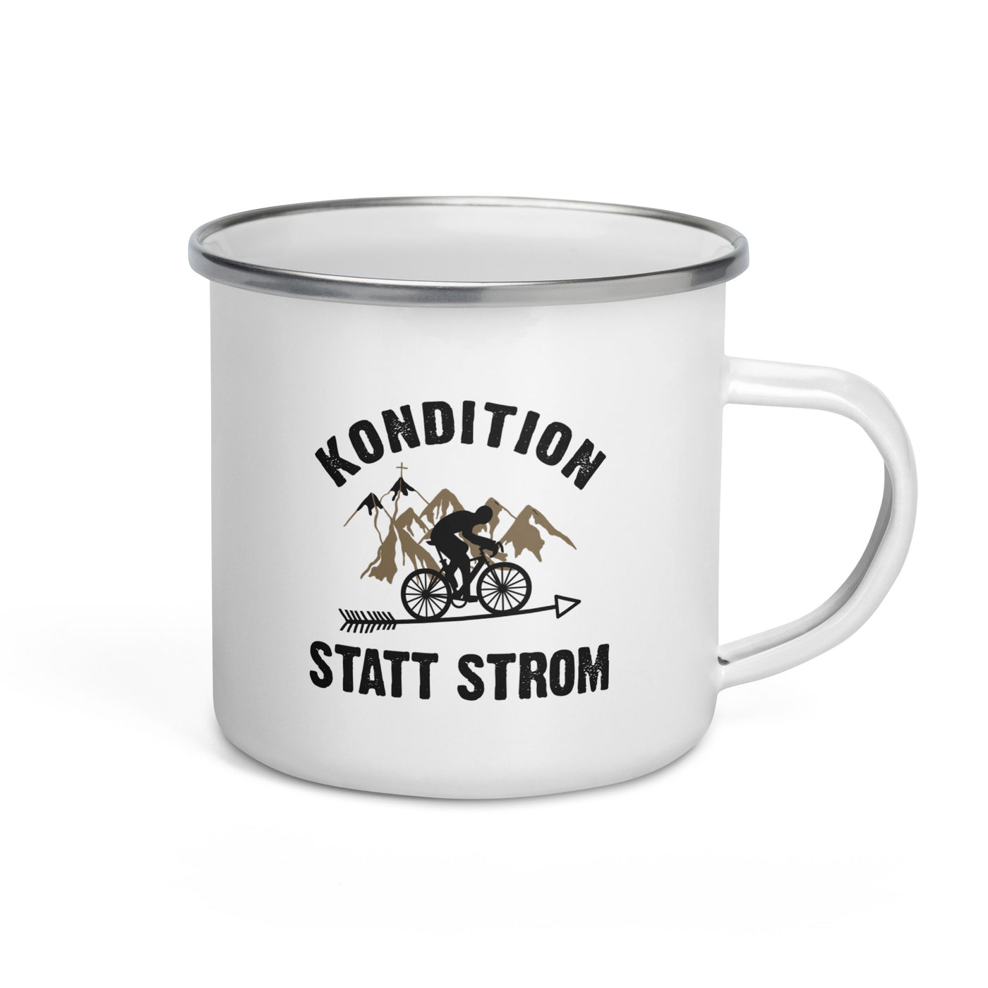 Kondition Statt Strom - Emaille Tasse fahrrad mountainbike Default Title