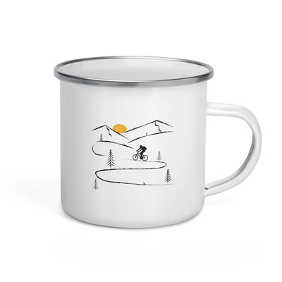 Kurvenbiker - Emaille Tasse fahrrad mountainbike Default Title