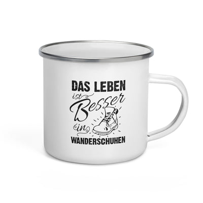 Leben Besser In Wanderschuhen - Emaille Tasse wandern Default Title