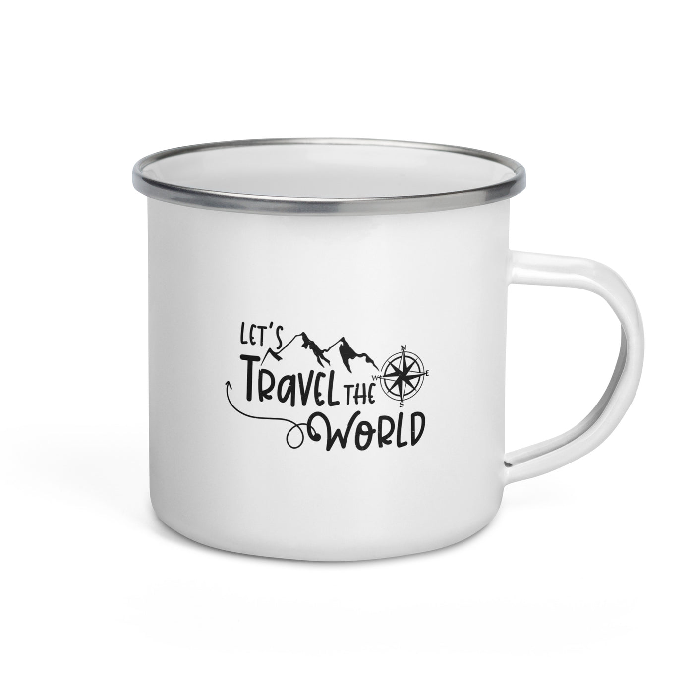 Lets Travel The World - Emaille Tasse camping wandern Default Title