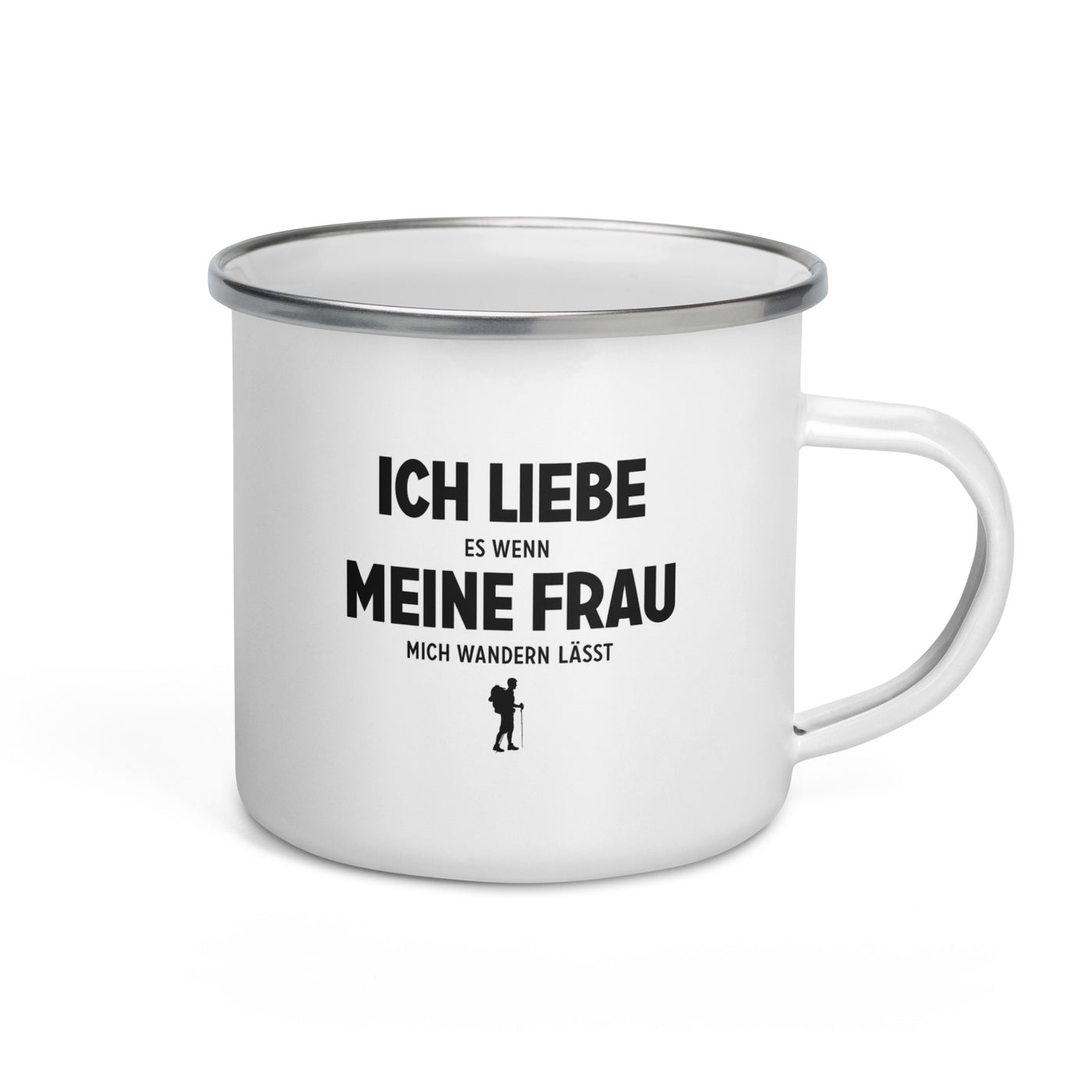 Ich Liebe Es Wenn Meine Frau Mich Wandern Lasst - Emaille Tasse wandern Default Title