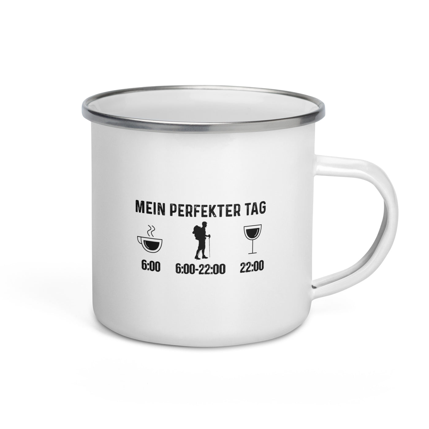 Mein Perfekter Tag - Emaille Tasse wandern Default Title