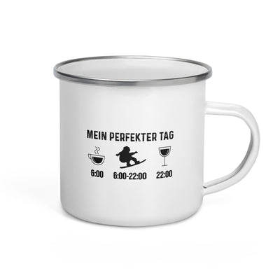 Mein Perfekter Tag 1 - Emaille Tasse snowboarden Default Title