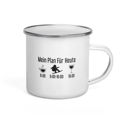 Mein Plan Für Heute - Emaille Tasse snowboarden Default Title