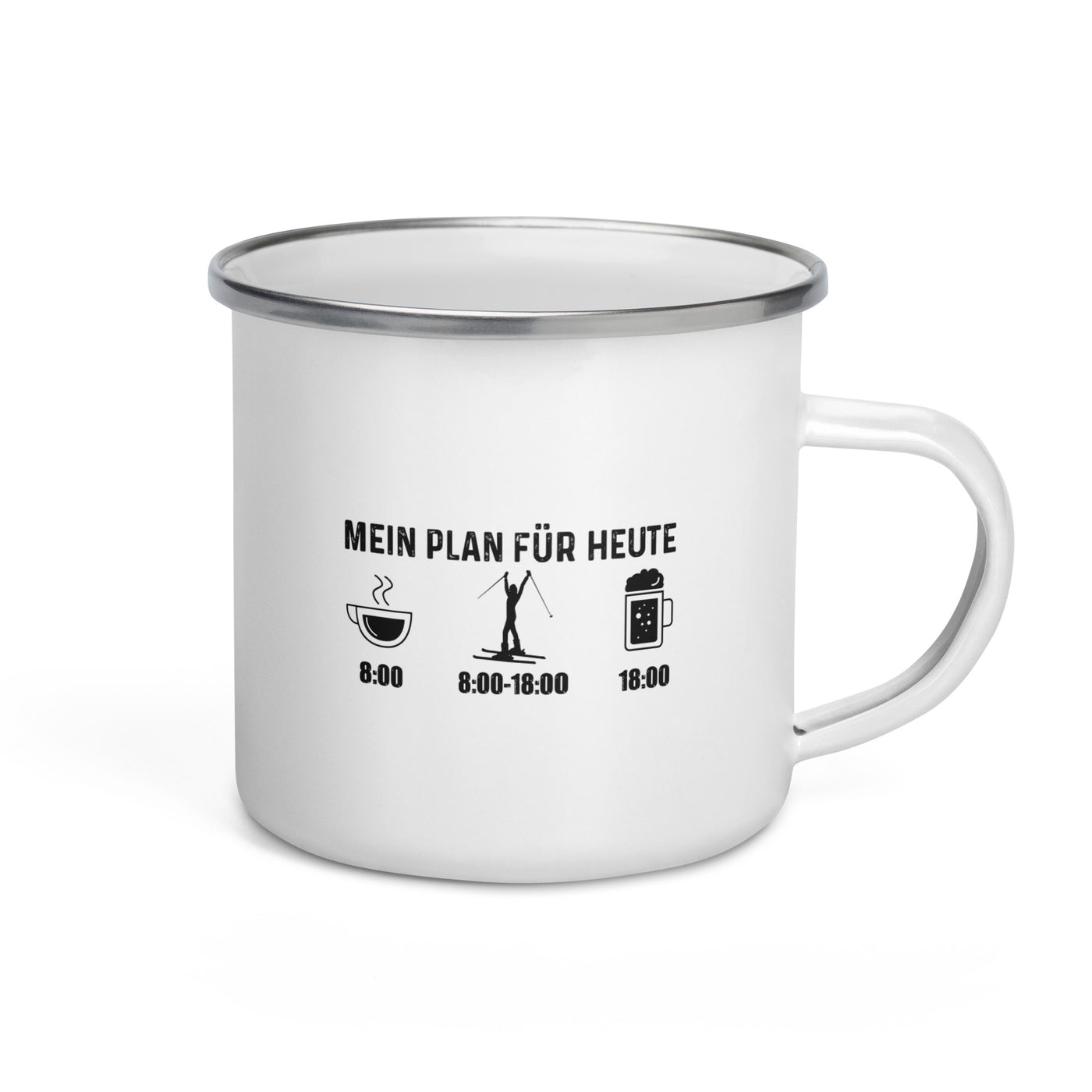 Mein Plan Für Heute 1 - Emaille Tasse ski Default Title