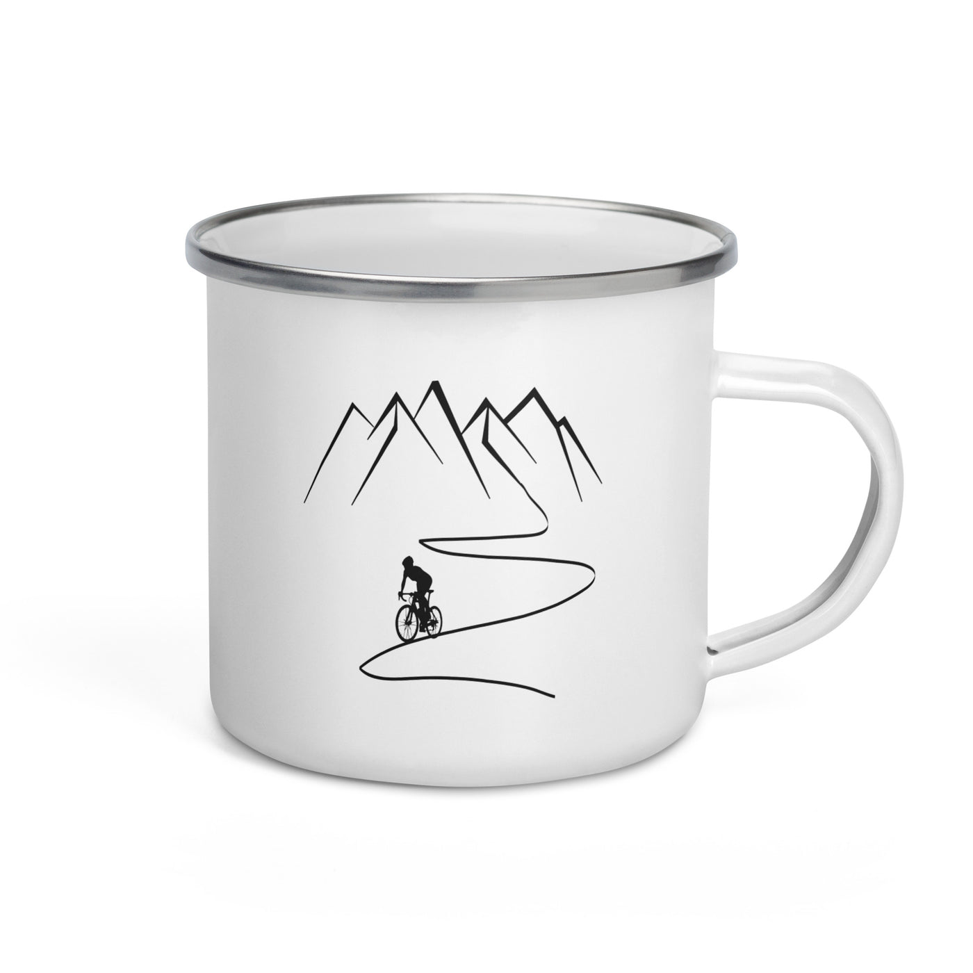 Mountain - Curve Line - Cycling - Emaille Tasse fahrrad Default Title