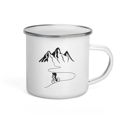 Mountain - Curve Line - Cycling - Emaille Tasse fahrrad Default Title