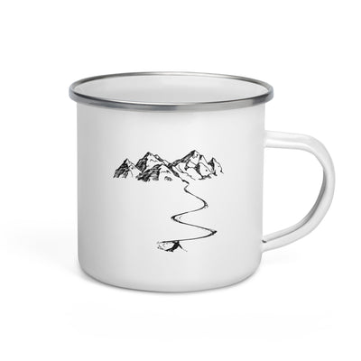 Mountain - Curve Line - Skiing - Emaille Tasse ski Default Title