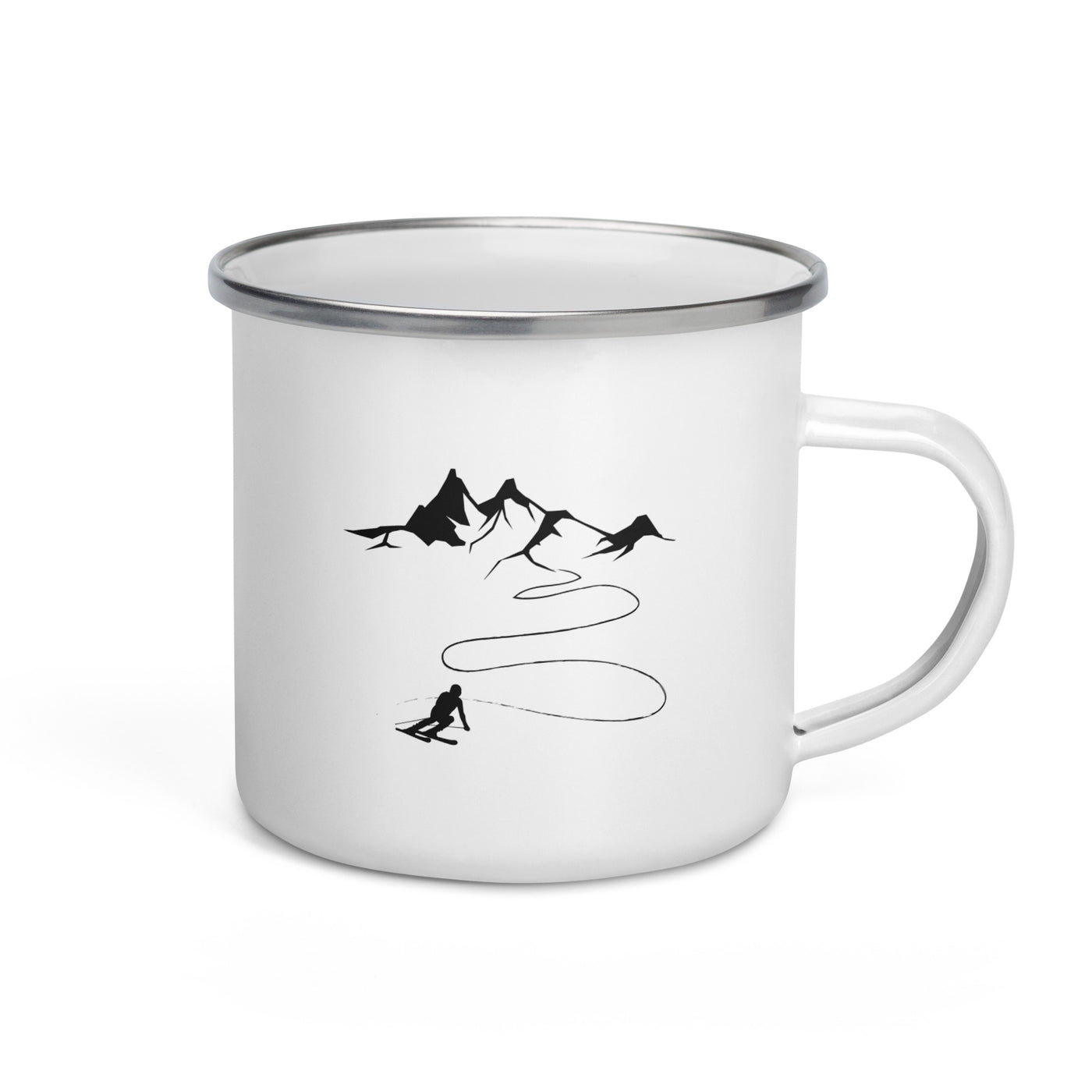 Mountain - Curve Line - Skiing - Emaille Tasse ski Default Title