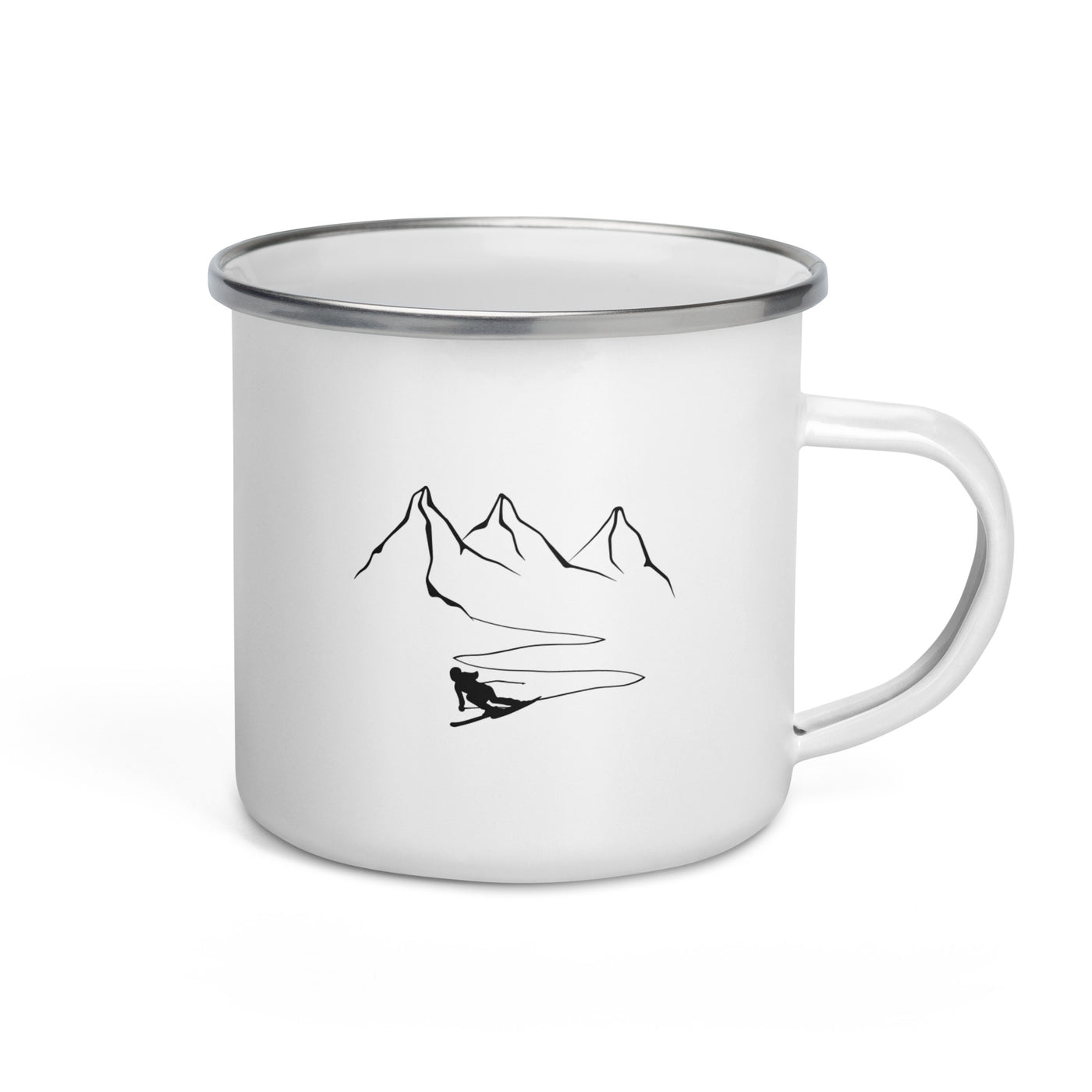 Mountain - Curve Line - Skiing (13) - Emaille Tasse ski Default Title