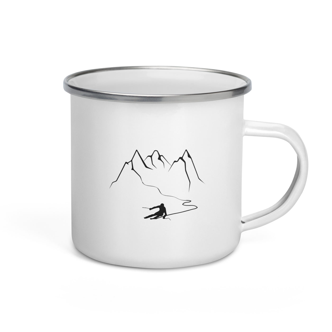 Mountain - Curve Line - Skiing (14) - Emaille Tasse ski Default Title