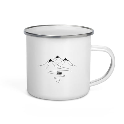 Mountain Trail Curves And Camping - Emaille Tasse camping Default Title