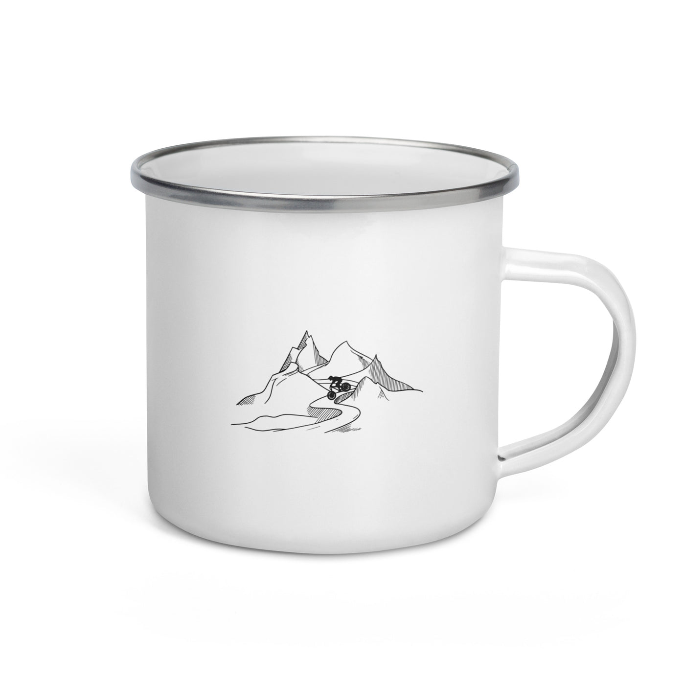 Mountainbiker Fährt Downhill - Emaille Tasse mountainbike Default Title