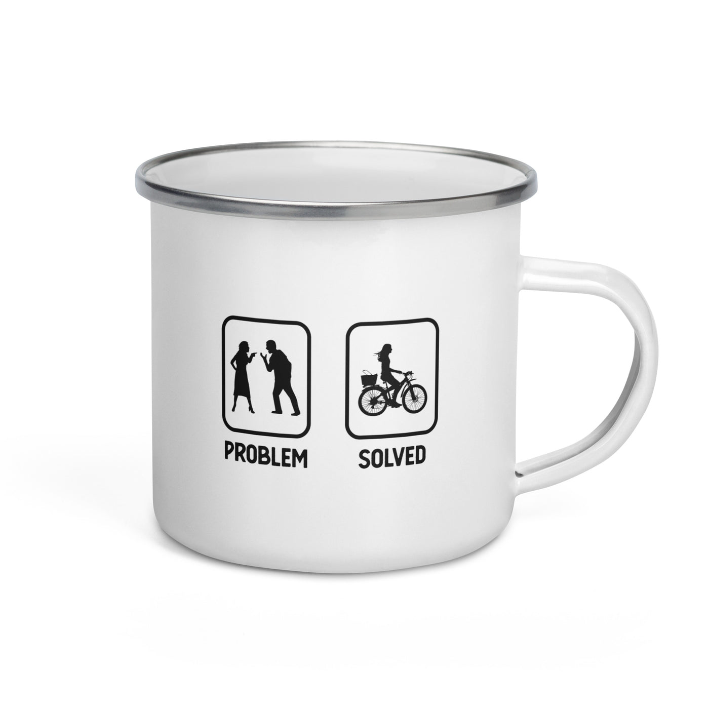 Problem Solved - Female Cycling - Emaille Tasse fahrrad Default Title